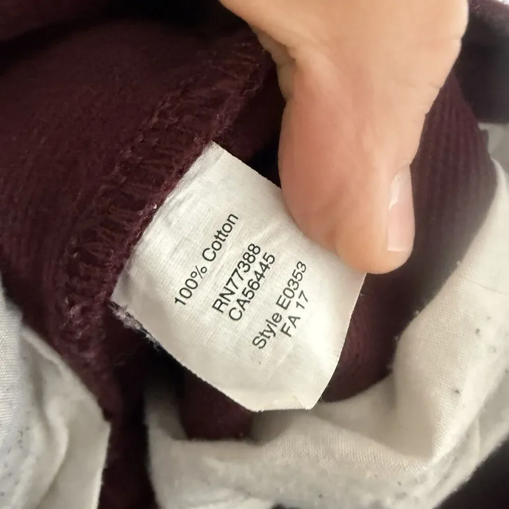 J. Crew the Driggs Jeans Men's 31x32 Burgundy Red Button Zip 100% Cotton